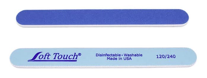 Soft Touch Nail File Double Sided  120240 Grit LightDark Blue for Natural or Acrylic Nails 7 Inch  25 Piece